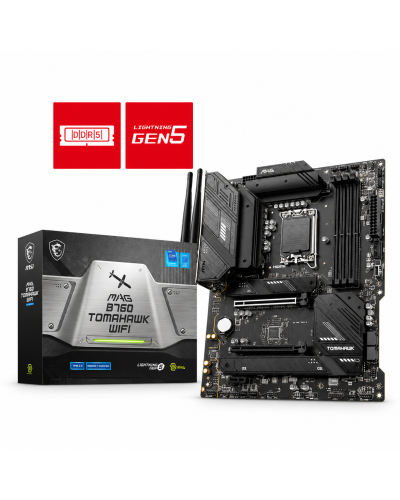 დედადაფა - MSI MAG B760 TOMAHAWK WIFI / Intel B760 / LGA 1700 / DDR5 / Wi-Fi 6E / Bluetooth 5.3 / ATX