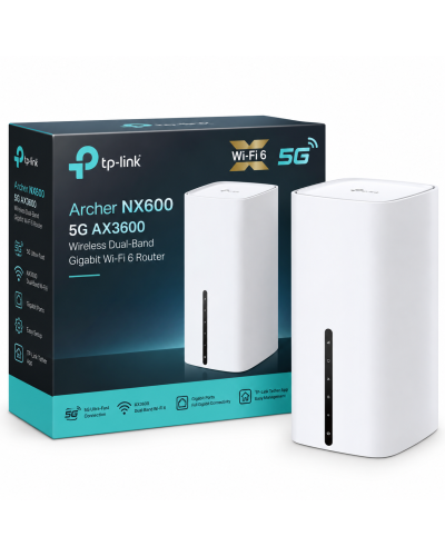 5G Wi-Fi როუტერი - TP-Link Archer NX600 / AX3600 / Wi-Fi 6 / 5G და 4G LTE / 2.5 Gbps