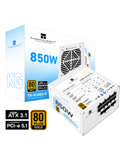 კვების ბლოკი - THERMALRIGHT TR-KG-850-W / 850W / 80 Plus Gold / ATX 3.1 / Fully Modular / თეთრი