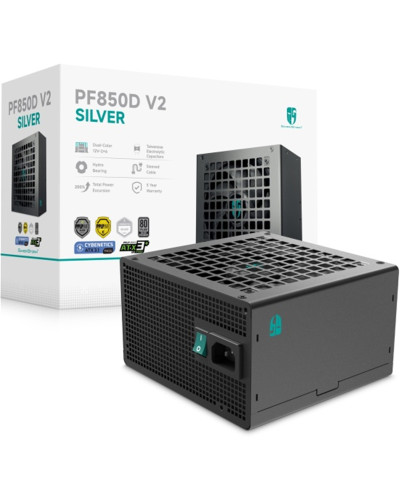 კვების ბლოკი - DeepCool PF850D V2 / 850W / 80 Plus Silver / ATX 3.1 / შავი