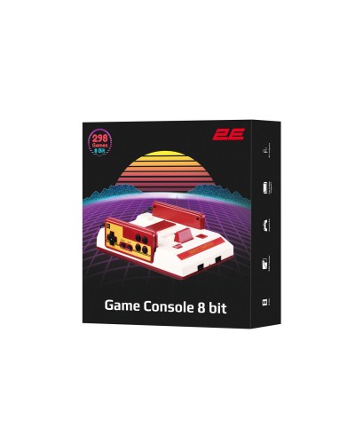 2E Game Console, 8 Bit Wired Gamepad, AV, 298 Games -2E8BAVWD288