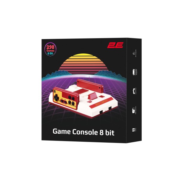 2E Game Console, 8 Bit Wired Gamepad, AV, 298 Games -2E8BAVWD288