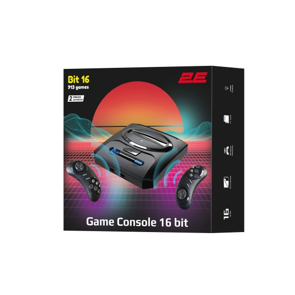 2E Game console, 16bit, 2 wireless gamepad, HDMI, 913 games 2E16BHDWS913