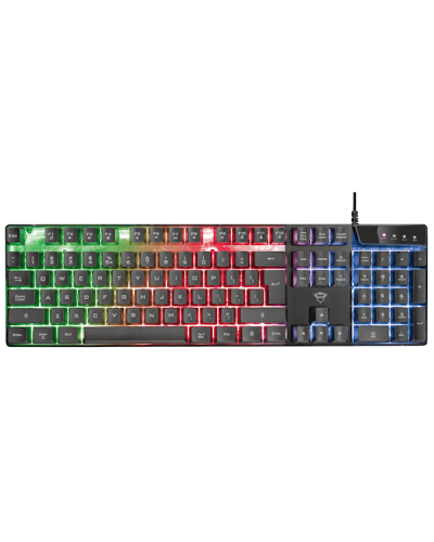 კლავიატურა Trust GXT835, Wired, RGB, USB, Gaming Keyboard, Black