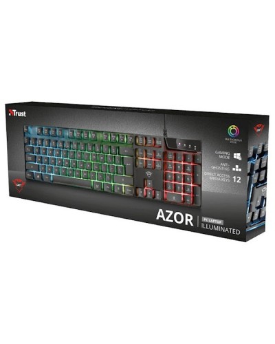 კლავიატურა Trust GXT835, Wired, RGB, USB, Gaming Keyboard, Black