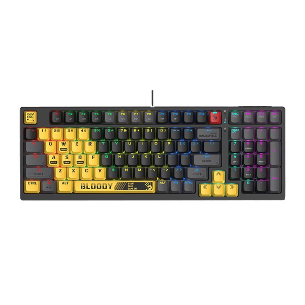 კლავიატურა A4tech Bloody S98 RGB Mechanical Gaming Keyboard Red Switch US Layout Sports Lime