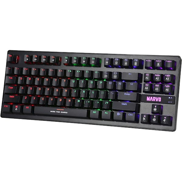 კლავიატურა Marvo KG901C, Jixian Blue, Wired, RGB, USB, Gaming Keyboard, Black