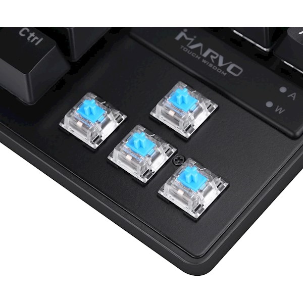 კლავიატურა Marvo KG901C, Jixian Blue, Wired, RGB, USB, Gaming Keyboard, Black