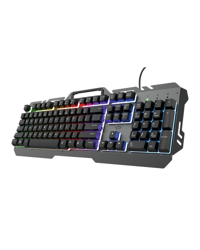 კლავიატურა Trust 23796 GXT 853 ESCA Metal Rainbow LED Gaming Keyboard Wired USB-A Black