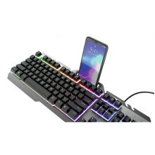 კლავიატურა Trust 23796 GXT 853 ESCA Metal Rainbow LED Gaming Keyboard Wired USB-A Black