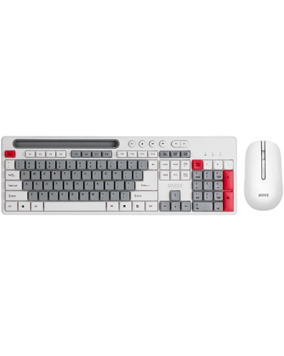 კლავიატურა + მაუსი Marvo WS009, Wireless, USB, Keyboard And Mouse, White/Gray
