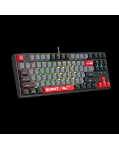 მექანიკური კლავიატურა Bloody S87 Hot-swappable RGB TKL Mechanical Keyboard USB (Energy Red) (US+Russian)