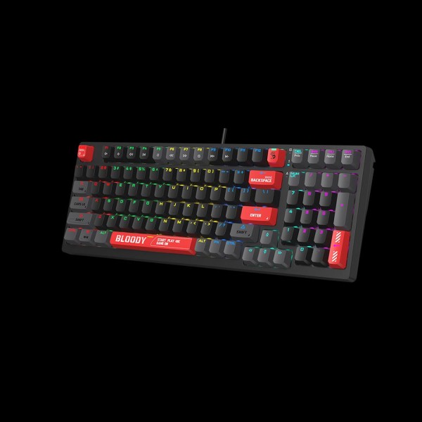 მექანიკური კლავიატურა Bloody S98 Hot-swappable RGB Mechanical Gaming Keyboard, USB (Bloody Red) (US+Russian)