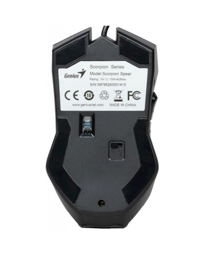 მაუსი Scorpion Spear,USB Genius, 6-button MMO/RTS 800-2000 dpi, gaming mouse