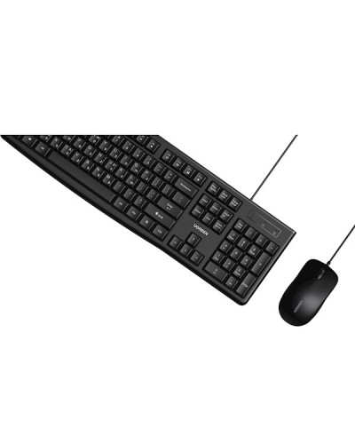 კლავიატურა და მაუსი UGREEN MK003 (15097) MU007 (90789) Wired Keyboard and Mouse Combo, Georgian QWERTY, USB, 1.5m, Black