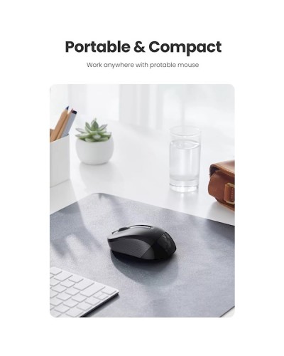 მაუსი Ugreen MU003 (90371), Wireless, USB, Mouse, Black