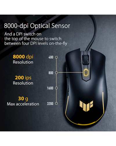 მაუსი ASUS TUF Gaming M3 Gen II mouse Right-hand USB Type-C Optical 8000 DPI