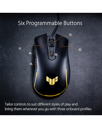 მაუსი ASUS TUF Gaming M3 Gen II mouse Right-hand USB Type-C Optical 8000 DPI