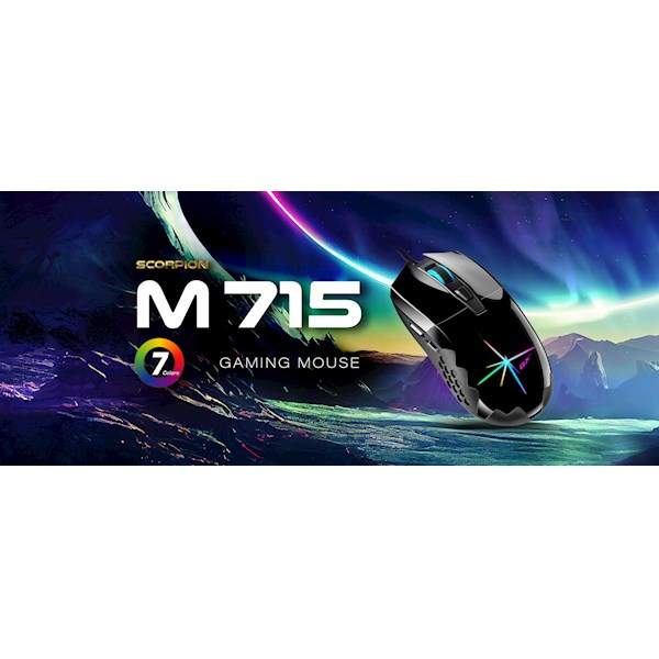 მაუსი Genius M715 Scorpion, Wired, USB, Gaming Mouse, Black