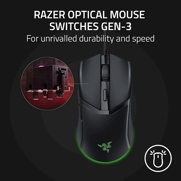 მაუსი Razer RZ01-04650100-R3M1 Cobra, Wired, RGB, USB, Gaming Mouse, Black