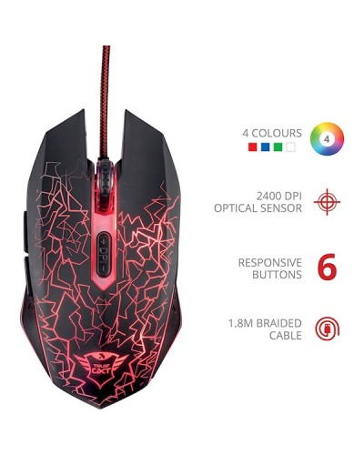 მაუსი Trust GXT105X, Wired Mouse, USB, Black