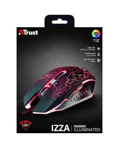 მაუსი Trust GXT105X, Wired Mouse, USB, Black