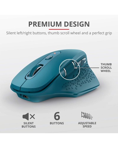 მაუსი Trust Ozaa Rechargeable Wireless Comfort Mouse Blue 