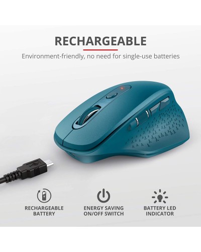 მაუსი Trust Ozaa Rechargeable Wireless Comfort Mouse Blue 