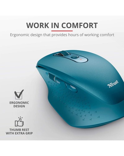 მაუსი Trust Ozaa Rechargeable Wireless Comfort Mouse Blue 