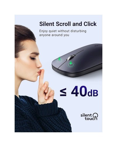 მაუსი UGREEN MU001 (90372) Wireless 2.4G Slim Silent Mouse, 4000DP, Light Black