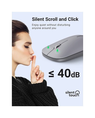 მაუსი Ugreen MU001 (90373), Wireless, 4000DPI, USB, Mouse, Light Gray