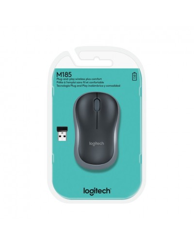 უსადენო მაუსი Logitech M185 Wireless Mouse Swift Grey - 910-002238