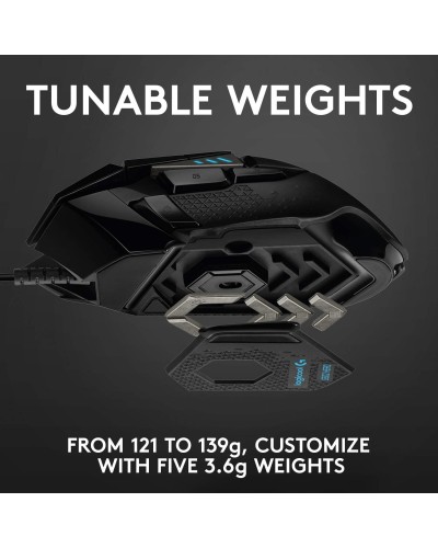 მაუსი - Logitech G502 HERO / სადენით / 25,600 DPI / შავი