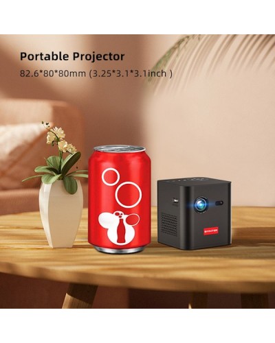 პროექტორი BYINTEK P19 3D Mini Portable Smart Projector, LED DLP, Supported 4K, Android 9.0, 350 ANSI lumens, BT5.0, WiFi, Black