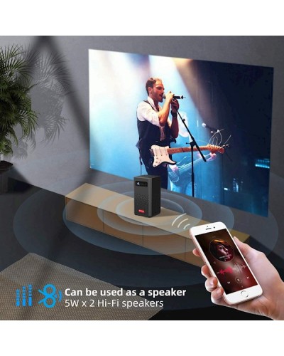 პროექტორი BYINTEK P20 Update Mini Smart DLP Projector WIFI Android 9.0 OS Bluetooth 5.0 1080P Supported Wireless Mirroring Built-in Battery 3D Outdoor Travel Cinema