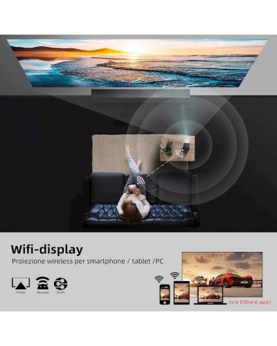 პროექტორი BYINTEK P20 Update Mini Smart DLP Projector WIFI Android 9.0 OS Bluetooth 5.0 1080P Supported Wireless Mirroring Built-in Battery 3D Outdoor Travel Cinema