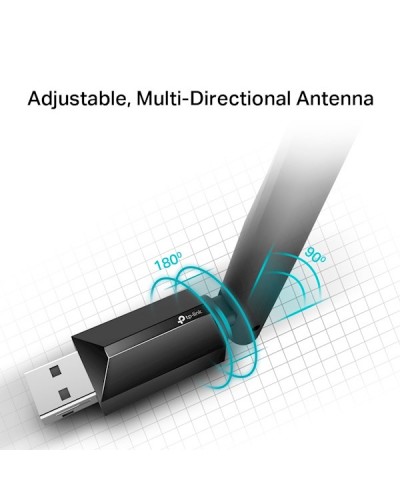 WI-FI ადაპტერი TP-Link Archer T2U Plus, AC600 Wireless Dual Band USB Adapter Black