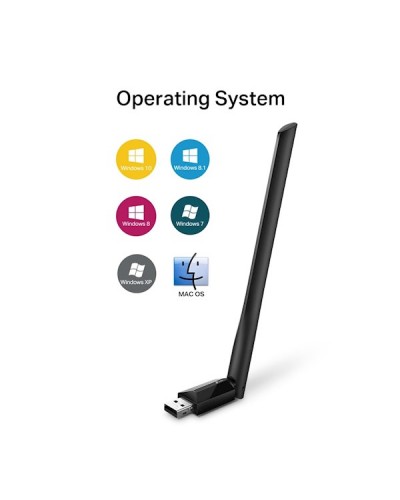 WI-FI ადაპტერი TP-Link Archer T2U Plus, AC600 Wireless Dual Band USB Adapter Black