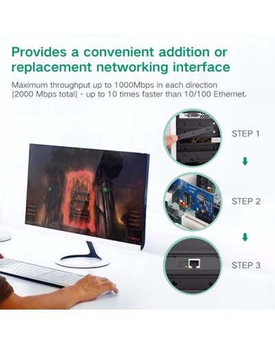 ქსელის ადაპტერი UGREEN US230 (30771) Gigabit 10/100/1000Mbps PCI Express Network Adapter