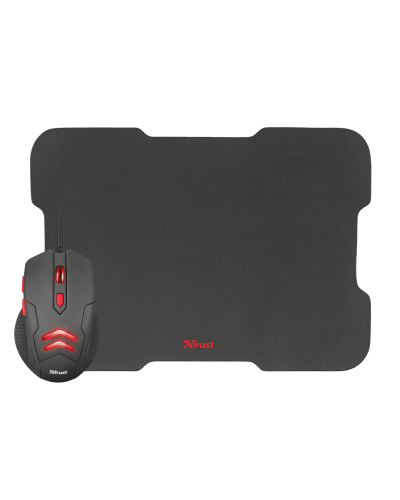 TRUST ZIVA GAMING MOUSE WITH MOUSE PAD - Black/Red 21963