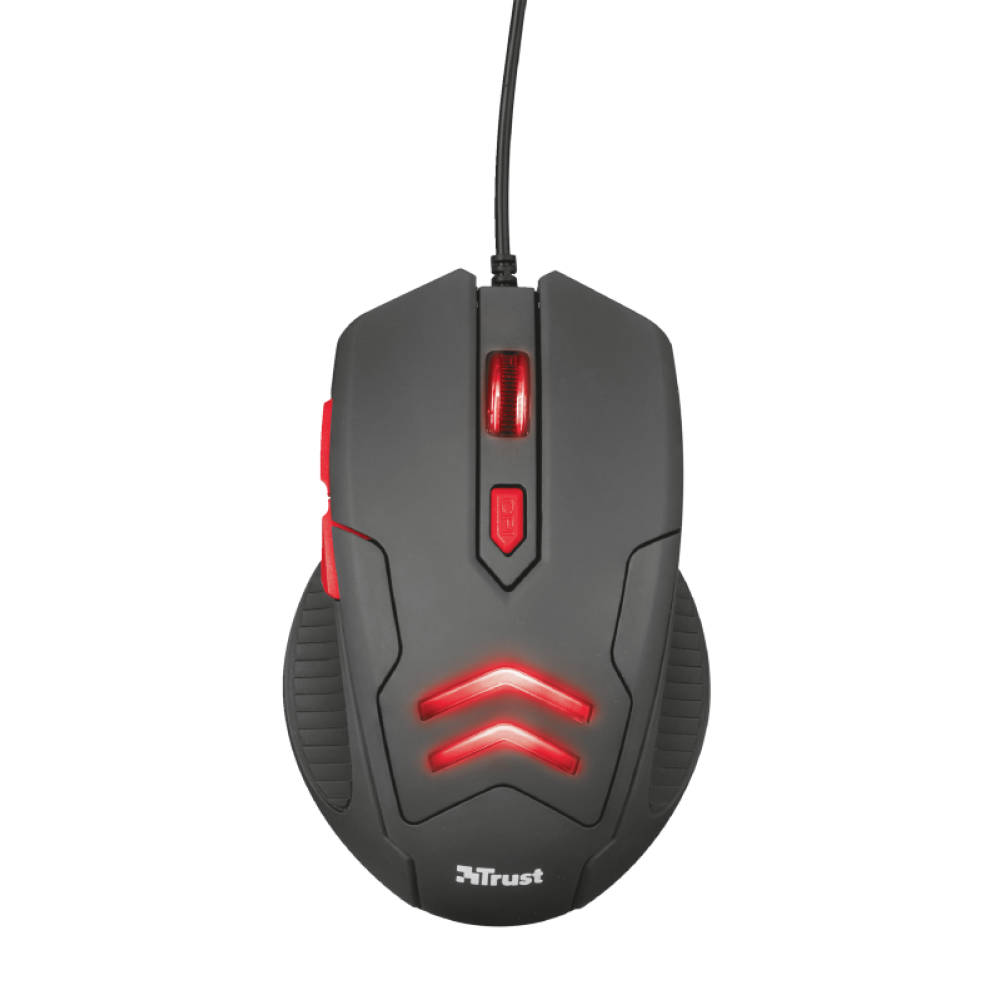 TRUST ZIVA GAMING MOUSE WITH MOUSE PAD - Black/Red 21963