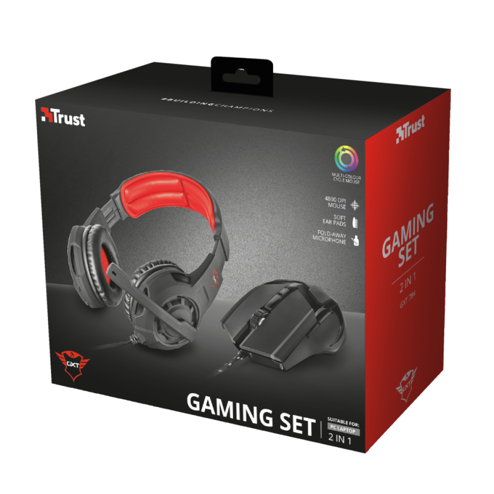 Trust GXT 784 GXT 784 Gaming Headset & Mouse Black - 21472