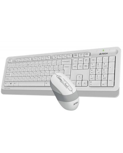 კლავიატურა და მაუსი A4tech FG1010S Fstyler Wireless Combo Set (FGK10+FG10S) Mouse Silent click, USB (White) (US+Russian)