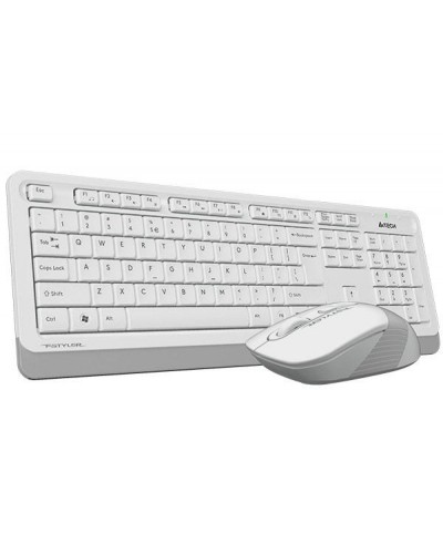 კლავიატურა და მაუსი A4tech FG1010S Fstyler Wireless Combo Set (FGK10+FG10S) Mouse Silent click, USB (White) (US+Russian)