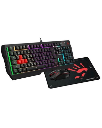 კლავიატურა და მაუსი Bloody B1700 Bundle Set (B140N+ES7+BP-50M) USB (Esports Black) (US+Russian)