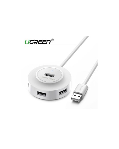 USB ჰაბი UGREEN CR106 (20270), 4xUSB 2.0, 1m, White