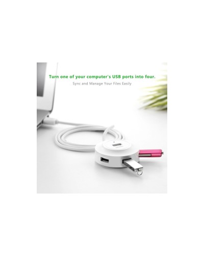 USB ჰაბი UGREEN CR106 (20270), 4xUSB 2.0, 1m, White