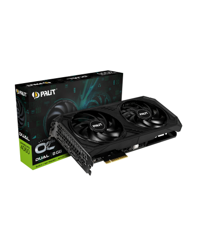 ვიდეო დაფა Palit NE64060T19P1-1070D, GeForce RTX4060 Dual OC, 8GB, 128bit, HDMI, DP, Black