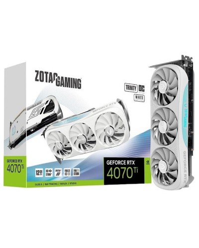 ვიდეოდაფა Zotac ZT-D40710Q-10P Trinity OC, GeForce RTX4070Ti, 12GB, 192bit, HDMI, DP, White